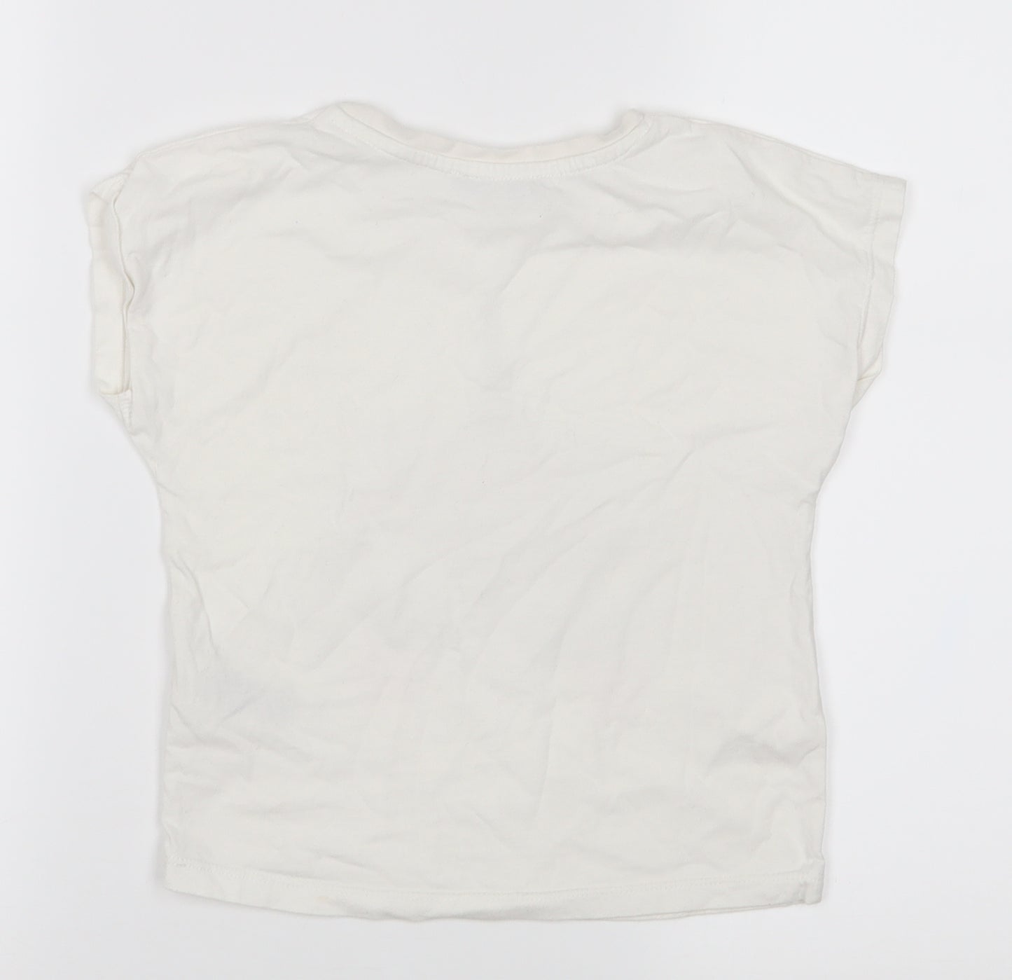 Marks and Spencer Girls White   Basic T-Shirt Size 5-6 Years