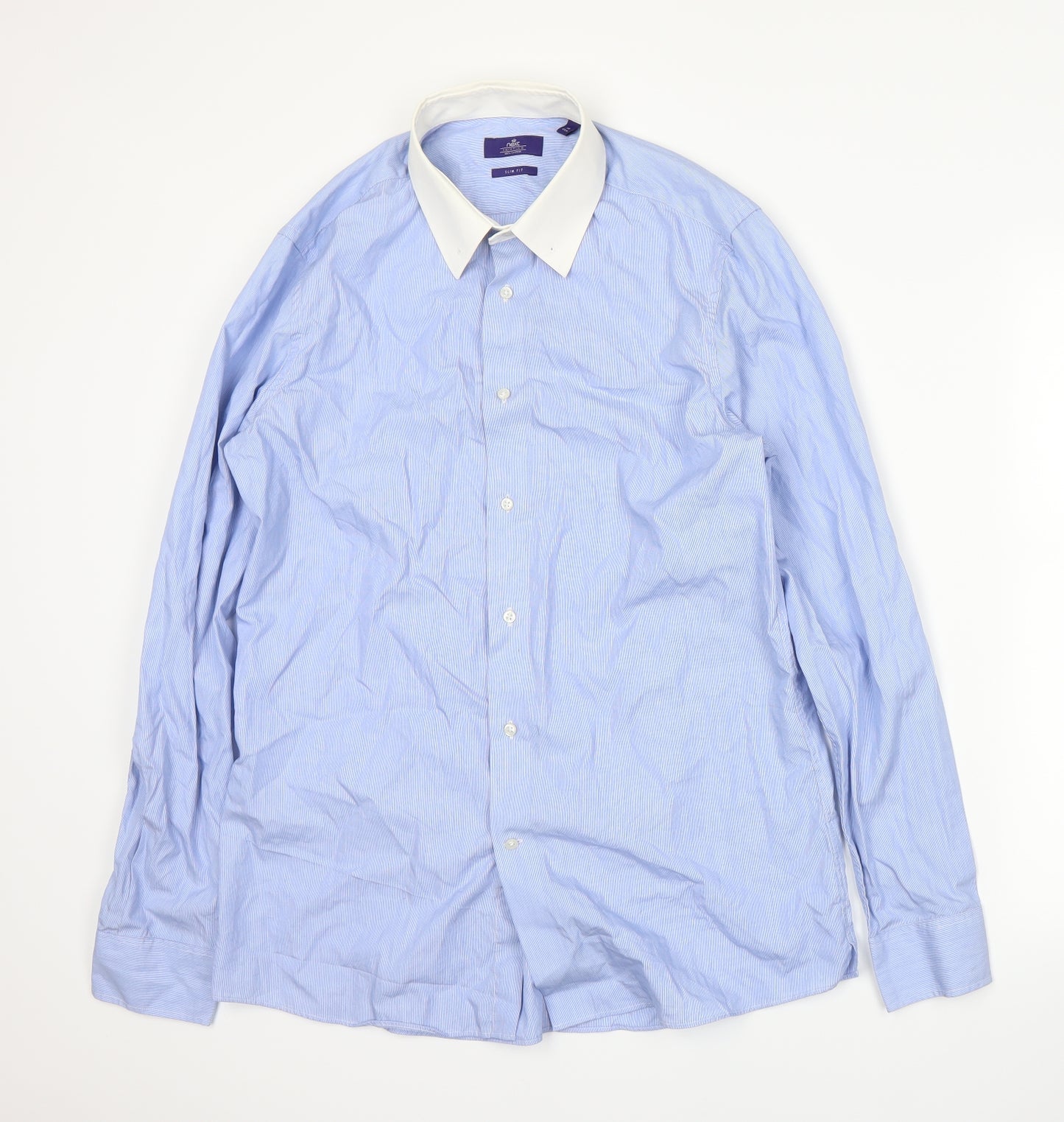 NEXT Mens Blue    Dress Shirt Size 16
