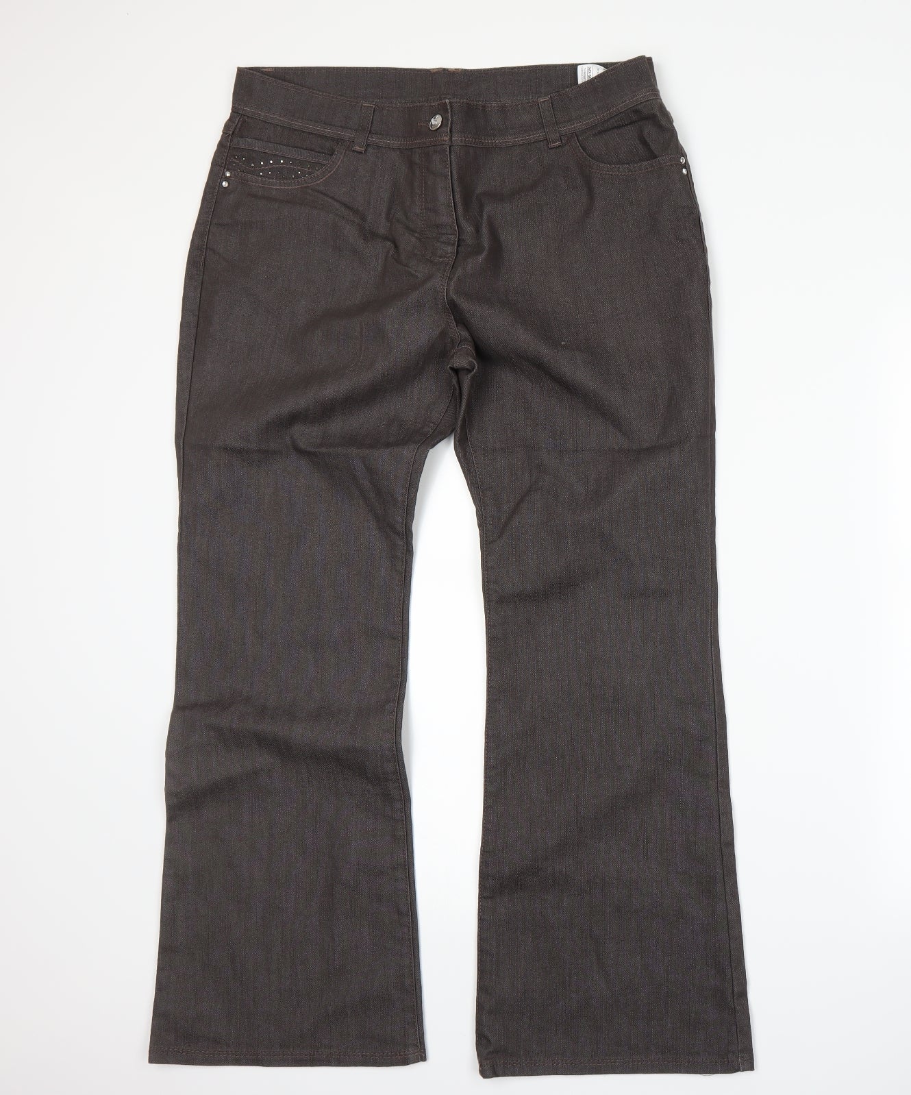 Marks and Spencer Womens Brown   Bootcut Jeans Size 18 L26 in