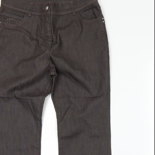 Marks and Spencer Womens Brown   Bootcut Jeans Size 18 L26 in