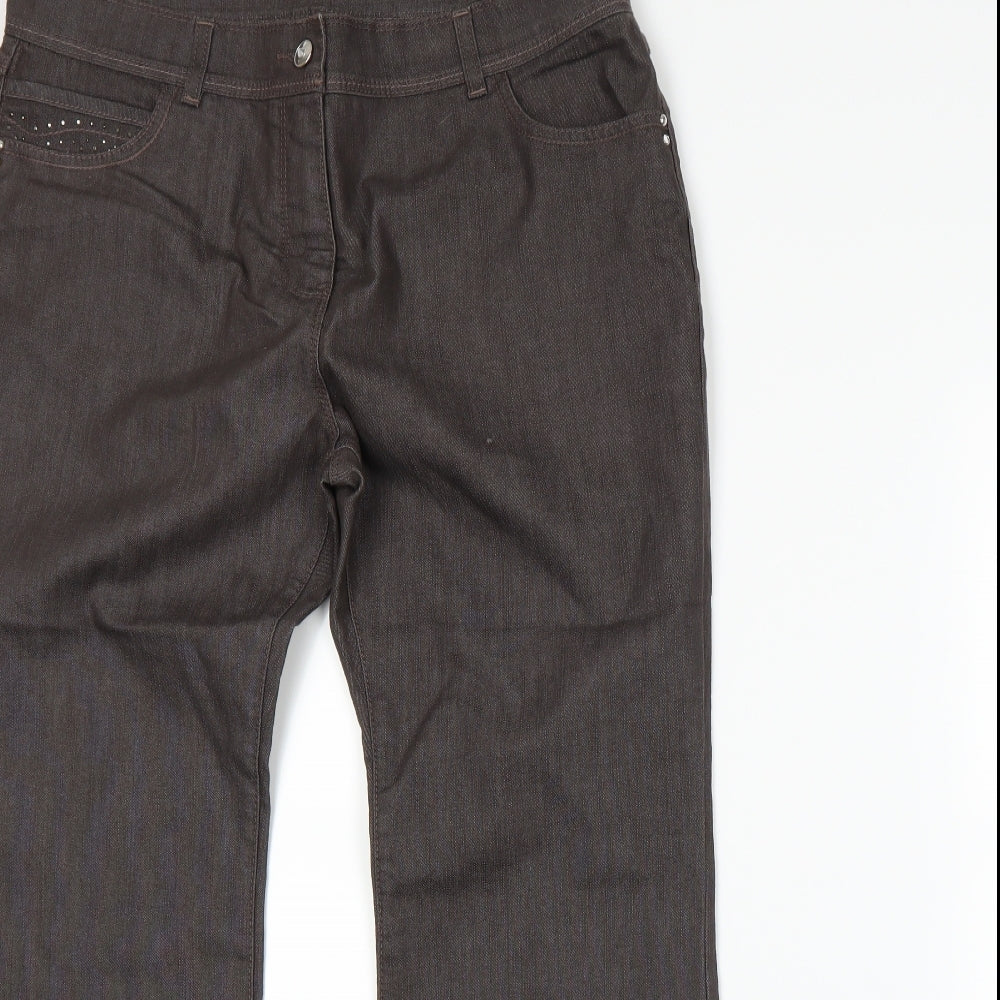 Marks and Spencer Womens Brown   Bootcut Jeans Size 18 L26 in