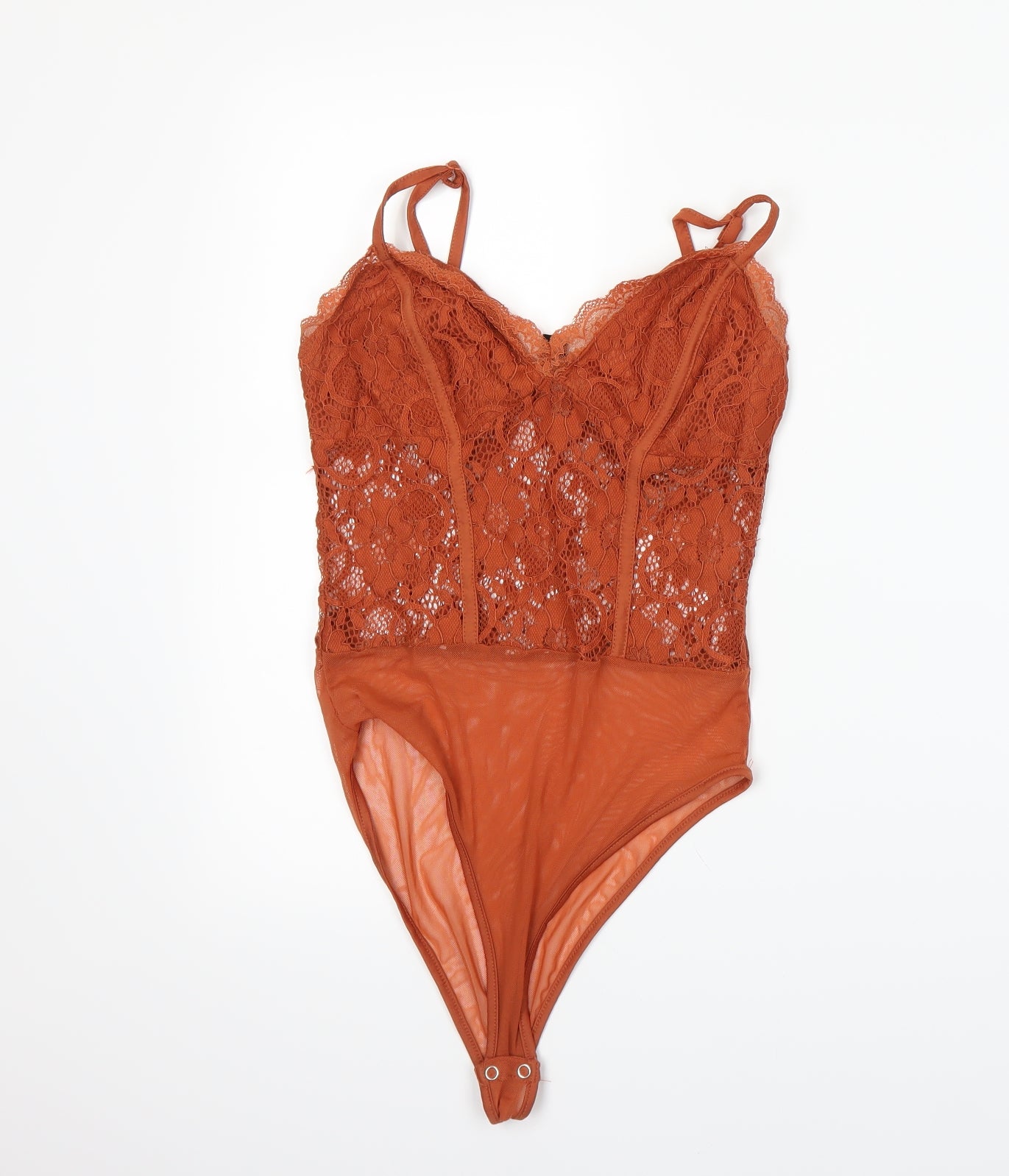 New Look Womens Orange   Bodysuit One-Piece Size 10