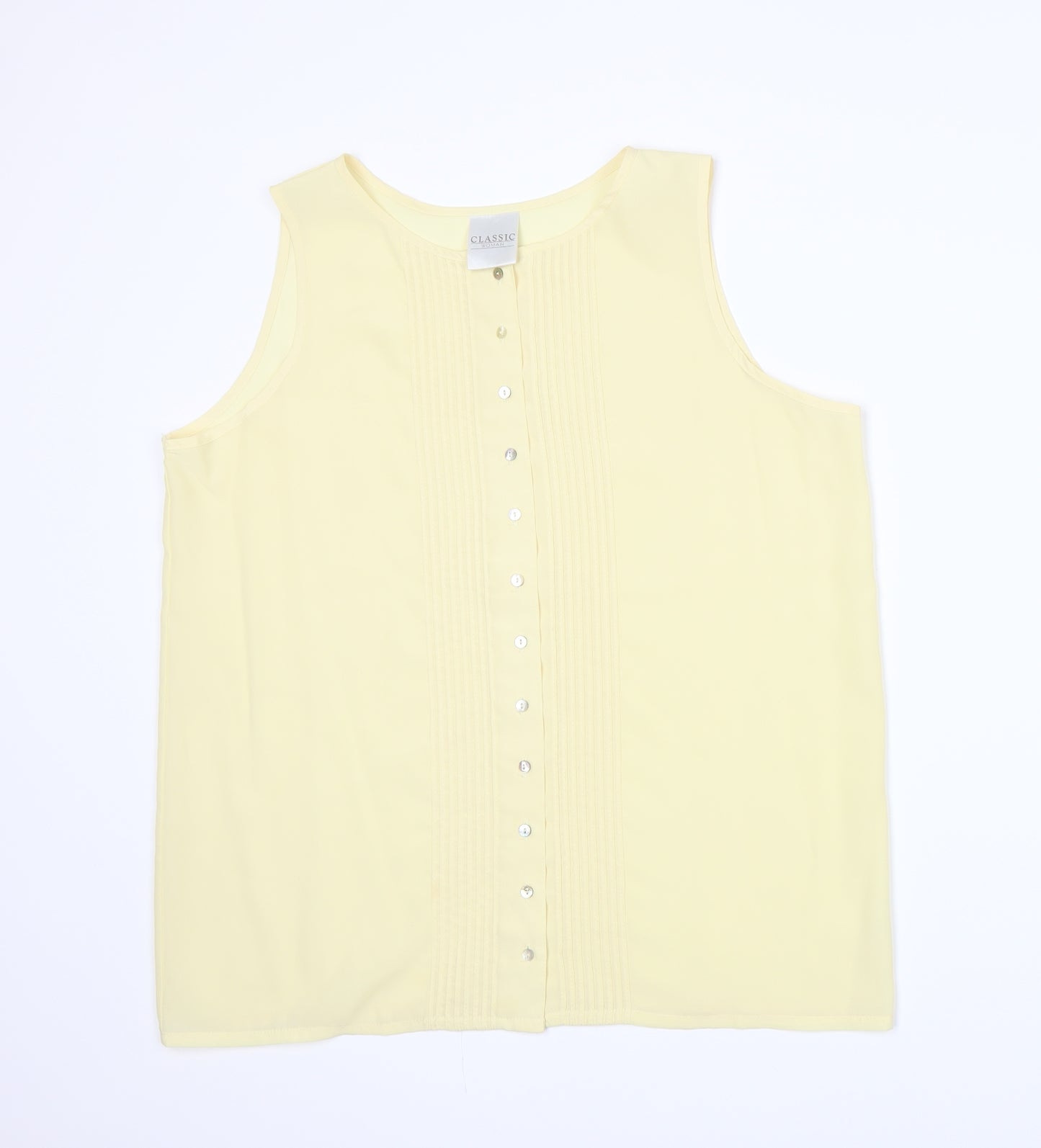 Classic Womens Yellow   Basic Blouse Size 14