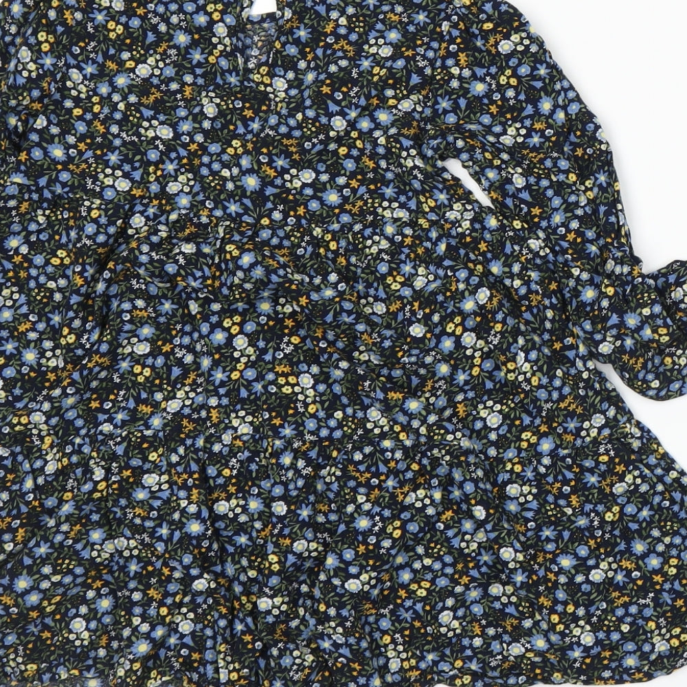TU Girls Black Floral  A-Line  Size 9 Years