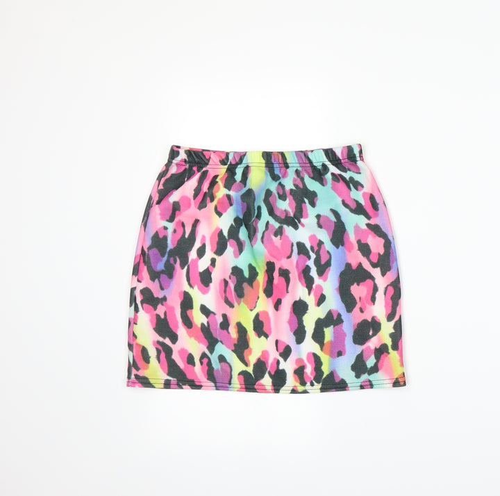 Preworn Womens Multicoloured Animal Print Rayon A-Line Skirt Size M