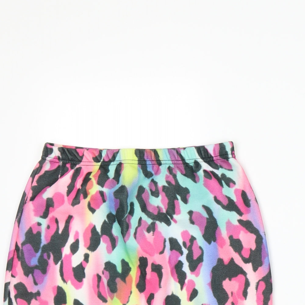 Preworn Womens Multicoloured Animal Print Rayon A-Line Skirt Size M