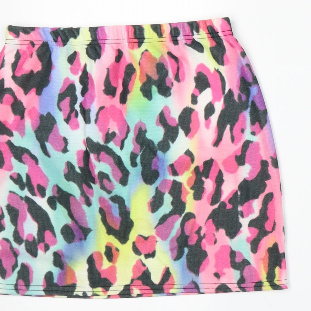 Preworn Womens Multicoloured Animal Print Rayon A-Line Skirt Size M