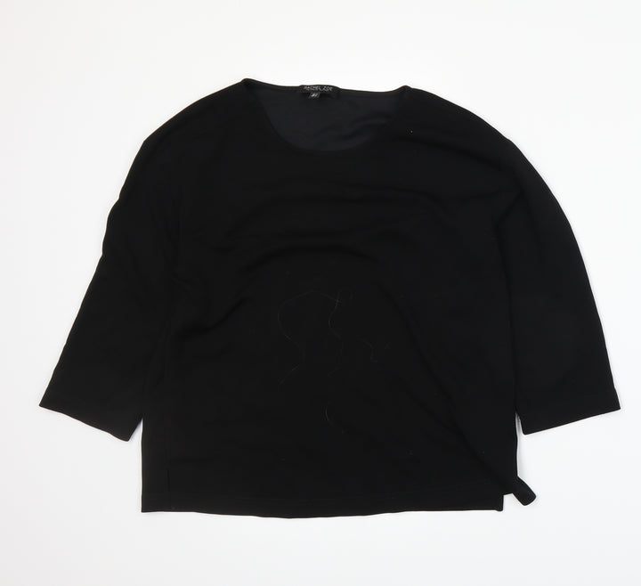Rachel Zoe Womens Black Basic T-Shirt Size S