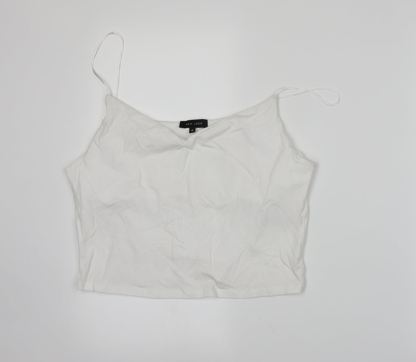 New Look Womens White   Cropped T-Shirt Size 16
