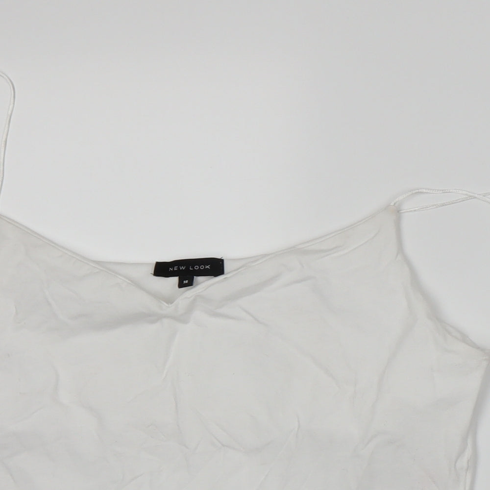 New Look Womens White   Cropped T-Shirt Size 16