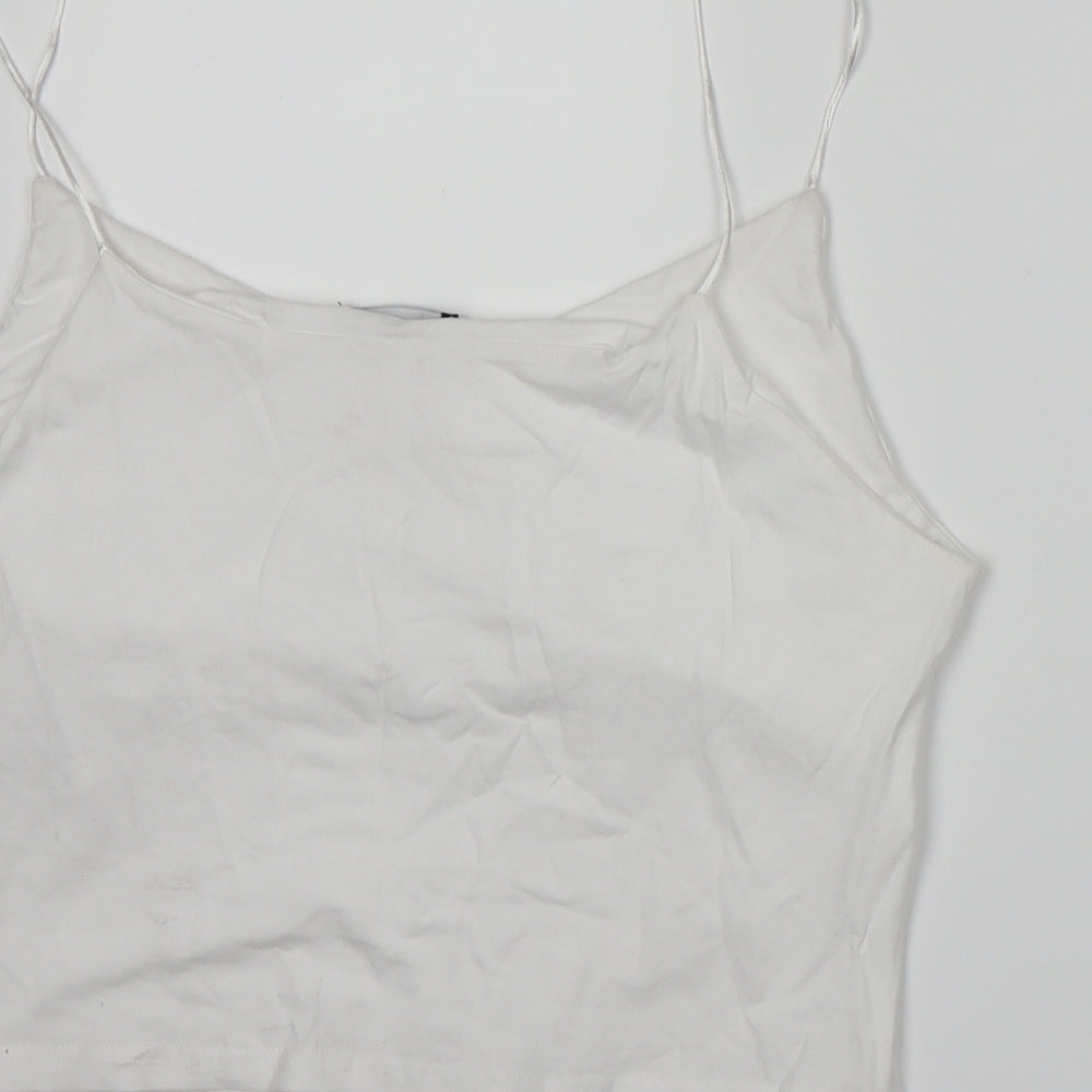 New Look Womens White   Cropped T-Shirt Size 16