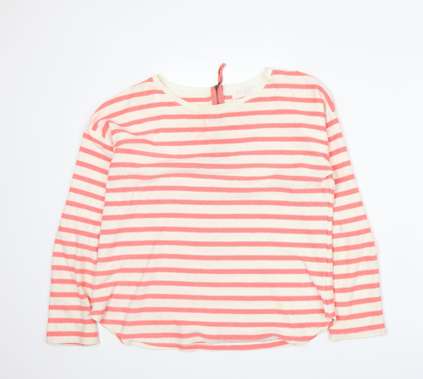 John Lewis Womens Pink Striped  Basic T-Shirt Size 14