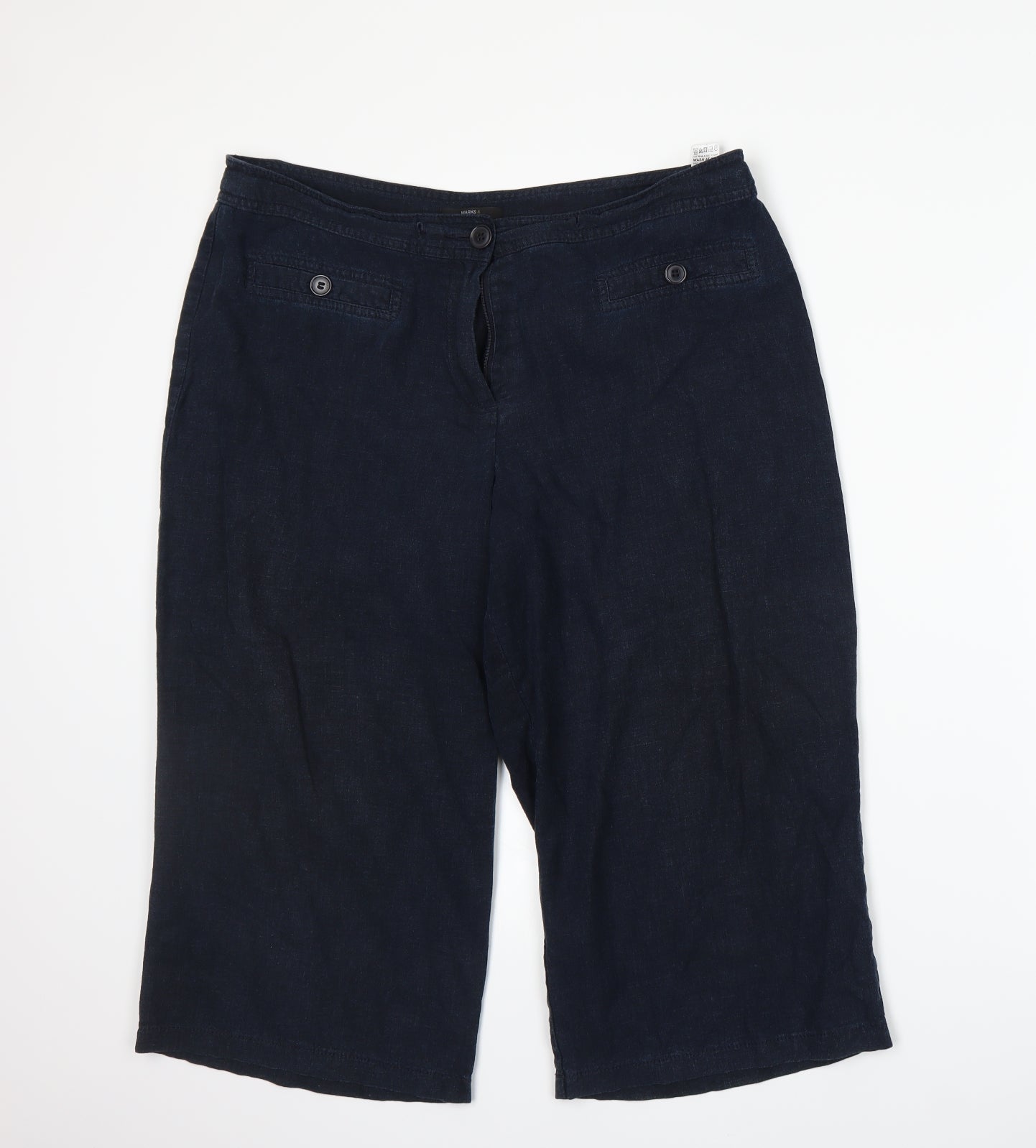 Marks and Spencer Womens Blue   Paperbag Shorts Size 16