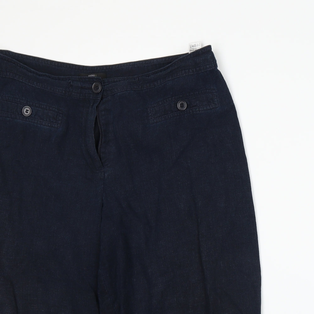 Marks and Spencer Womens Blue   Paperbag Shorts Size 16
