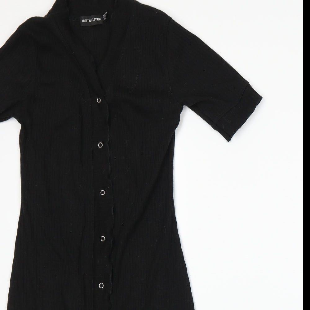 PRETTYLITTLETHING Womens Black   Jumper Dress  Size 8