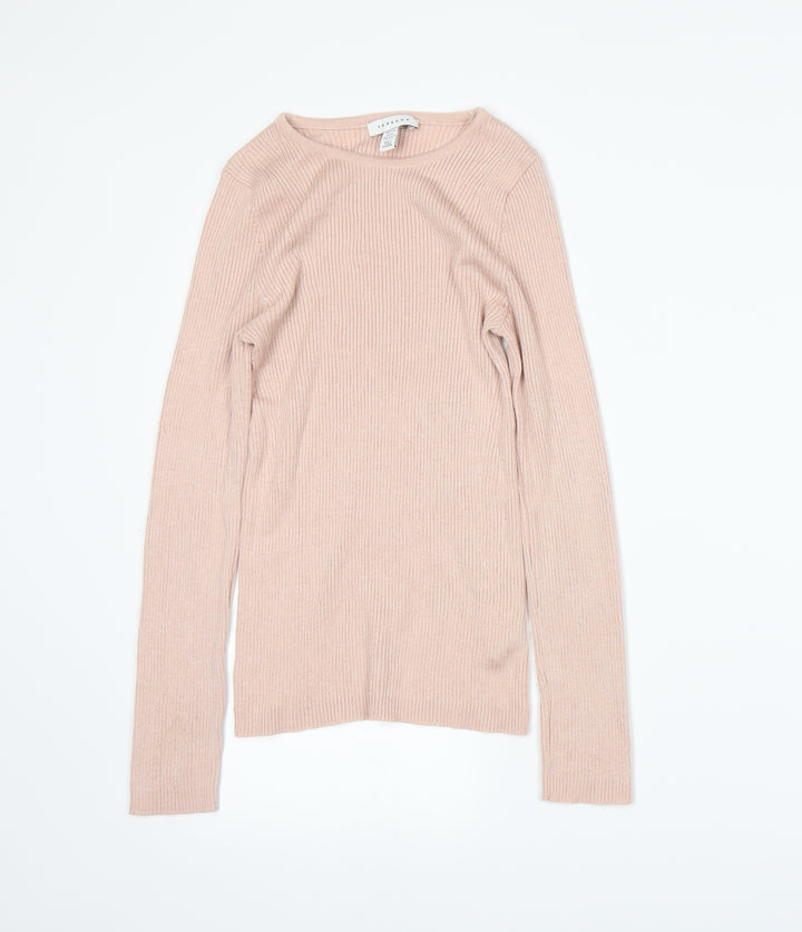 Topshop Womens Pink Pullover Jumper Size XS