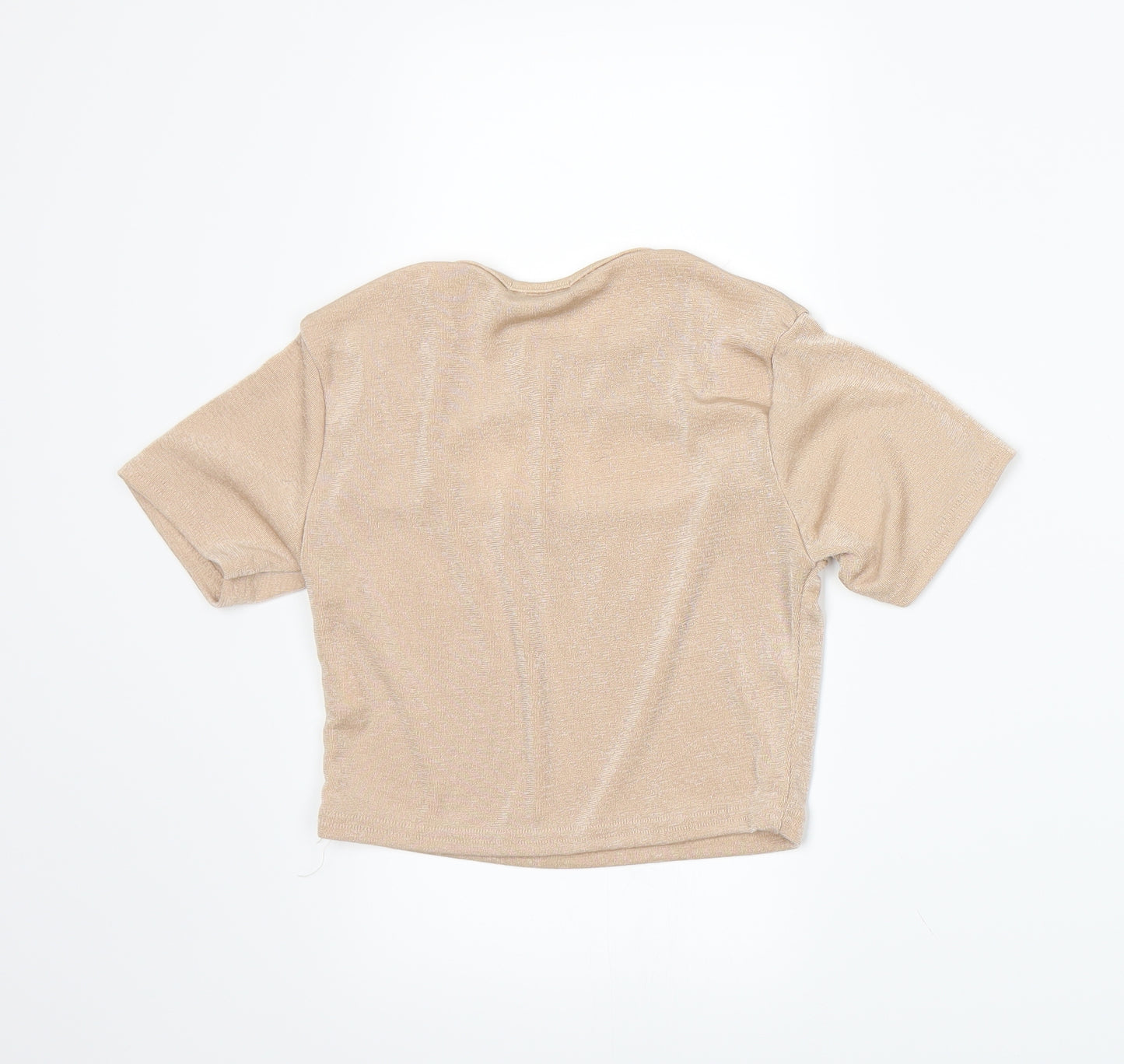 PRETTYLITTLETHING Womens Beige   Basic T-Shirt Size 8