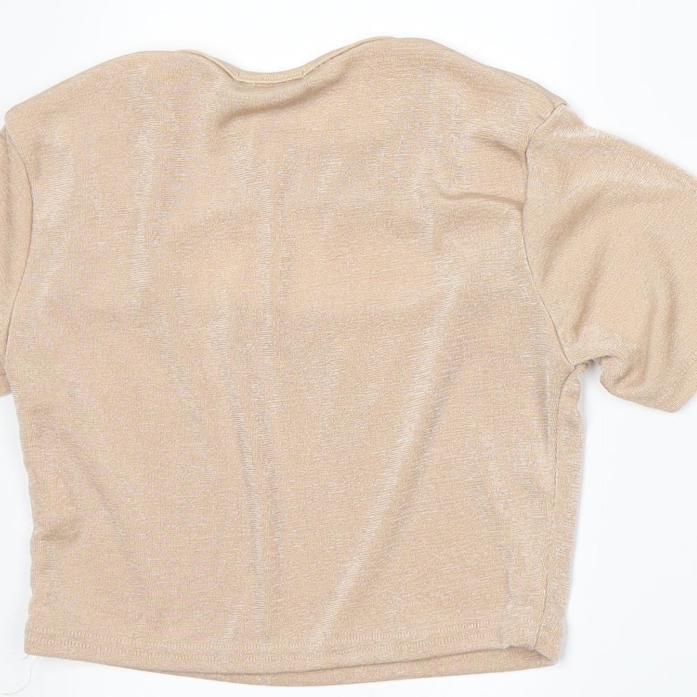 PRETTYLITTLETHING Womens Beige   Basic T-Shirt Size 8