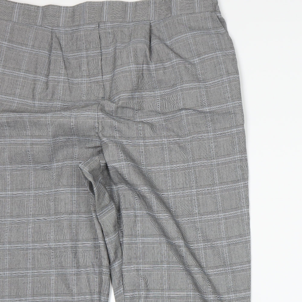 New Look Womens Grey Plaid  Trousers  Size 24 L25 in
