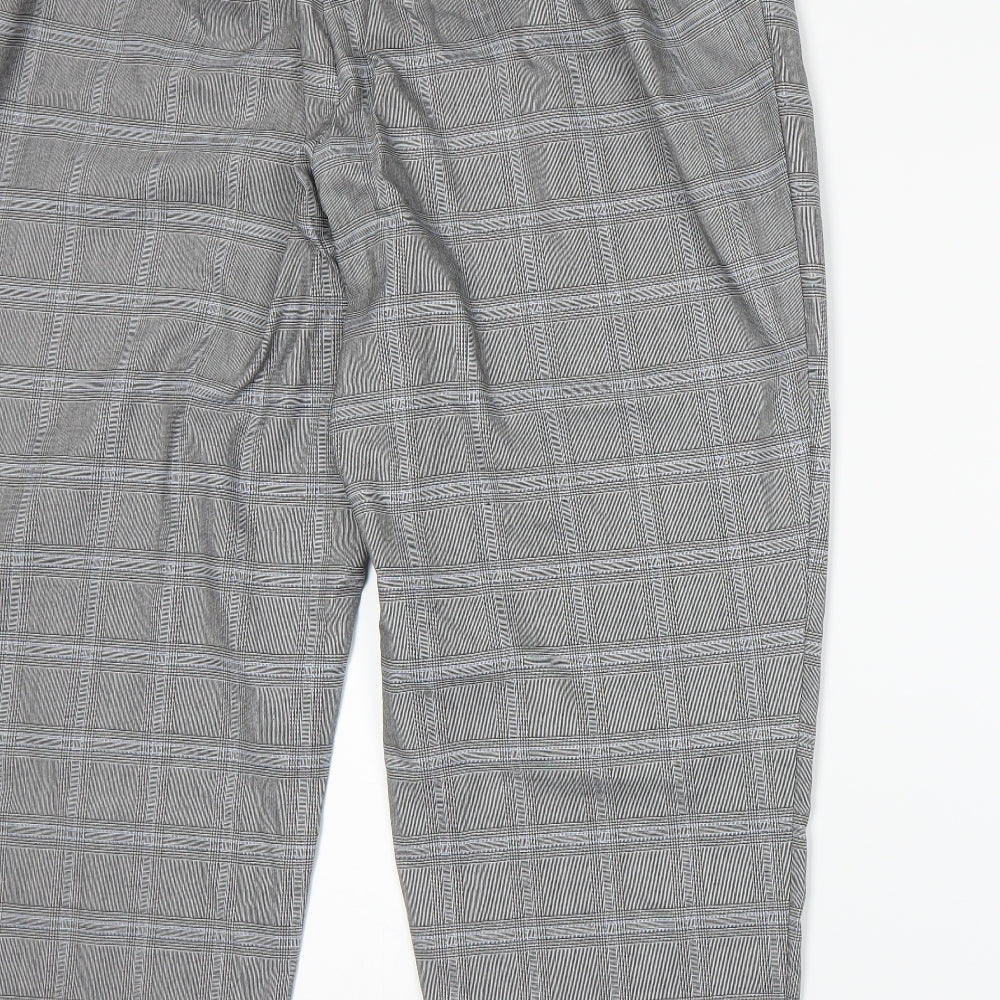 New Look Womens Grey Plaid  Trousers  Size 24 L25 in