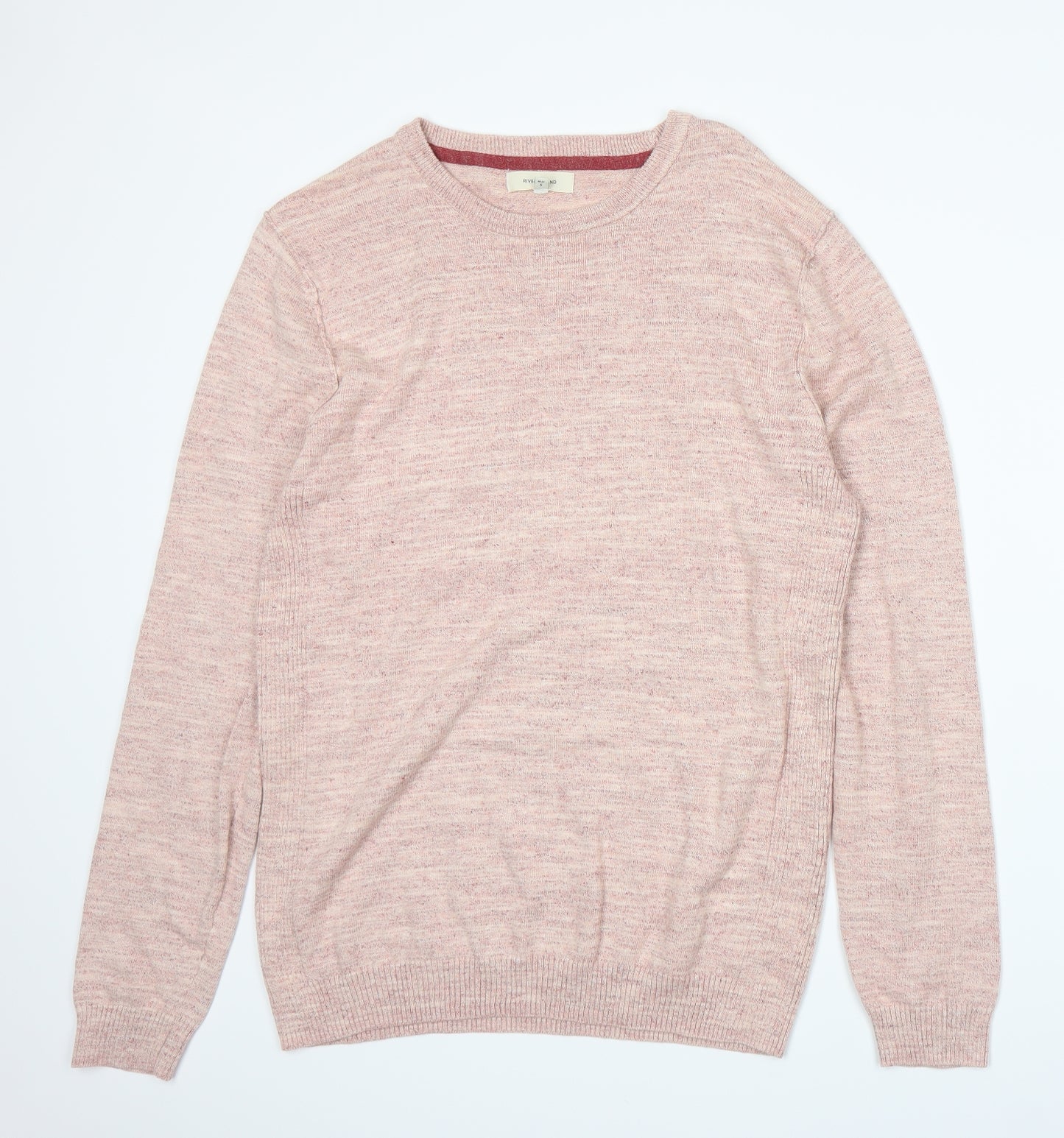 River Island Mens Pink  Knit Pullover Jumper Size M