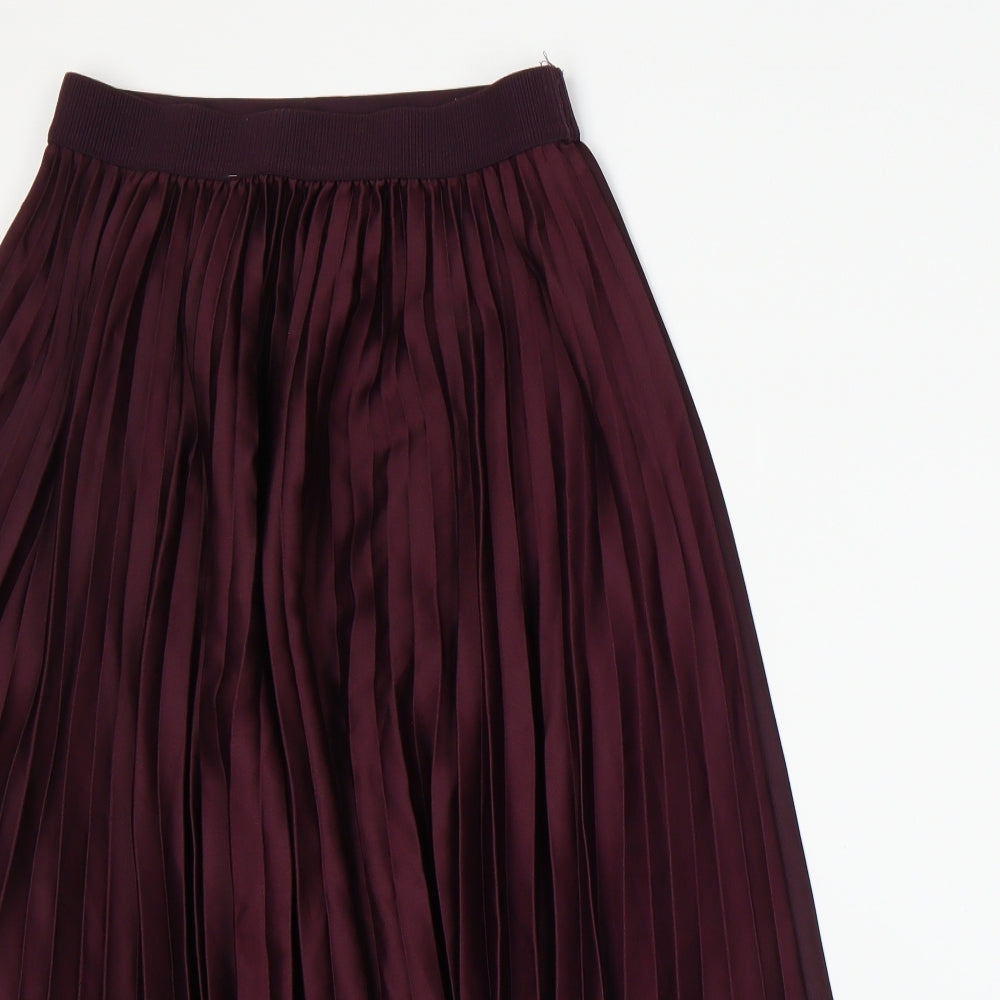H&M Womens Purple   Pleated Skirt Size 10