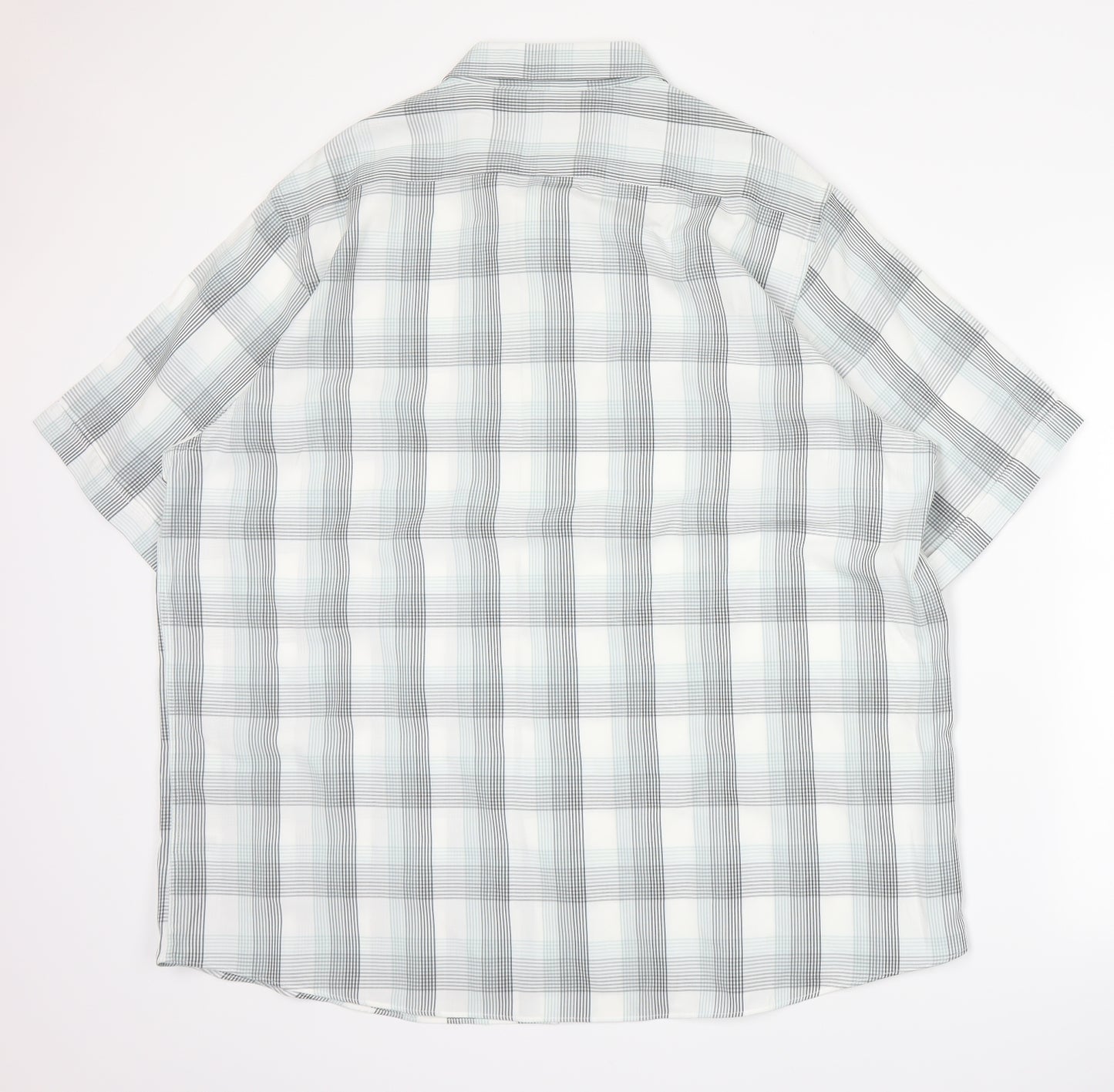 George Mens White Plaid   Button-Up Size 3XL