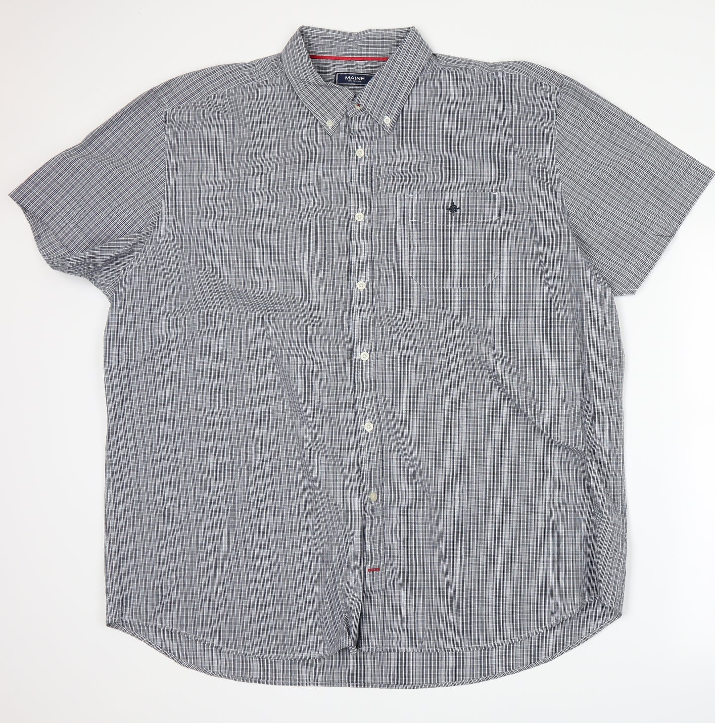 Mine New England Mens Grey Plaid   Button-Up Size 3XL