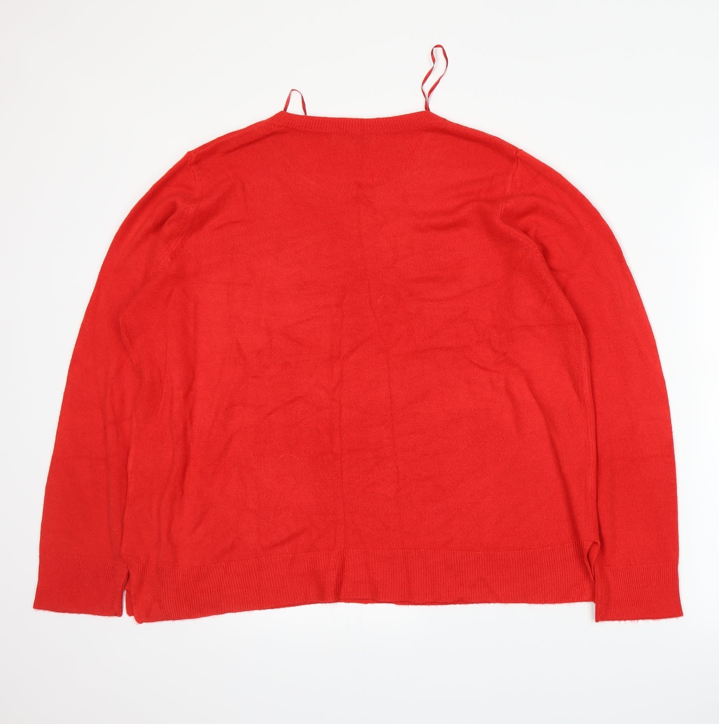 Marks and Spencer Womens Red  Knit Pullover Jumper Size 22