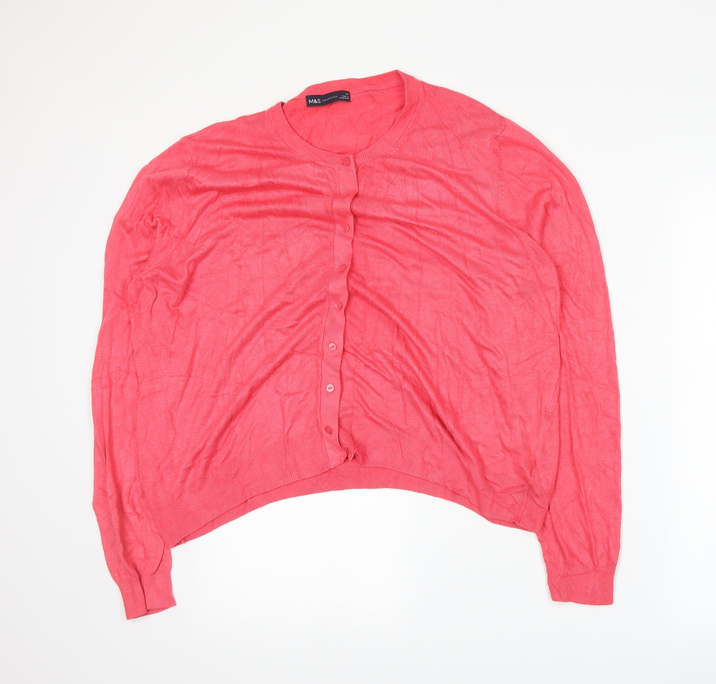 Marks and Spencer Womens Pink  Knit Cape Jumper Size 22