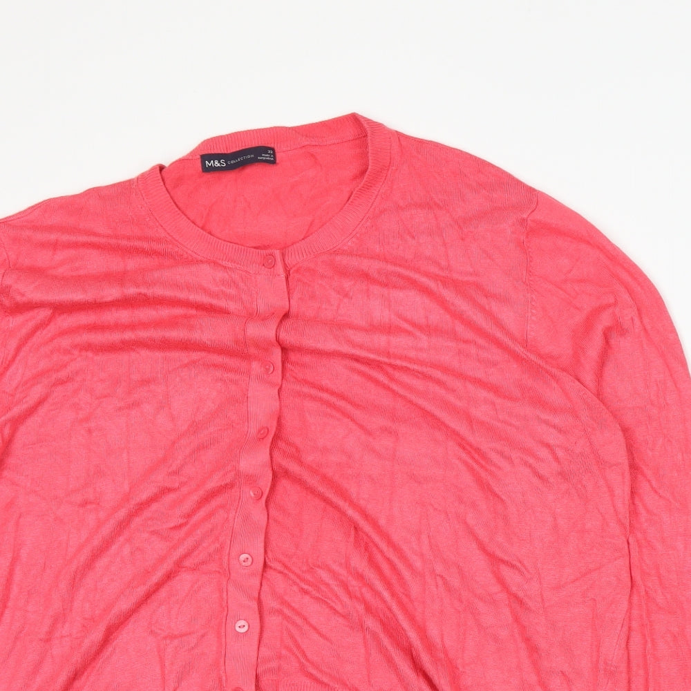 Marks and Spencer Womens Pink  Knit Cape Jumper Size 22