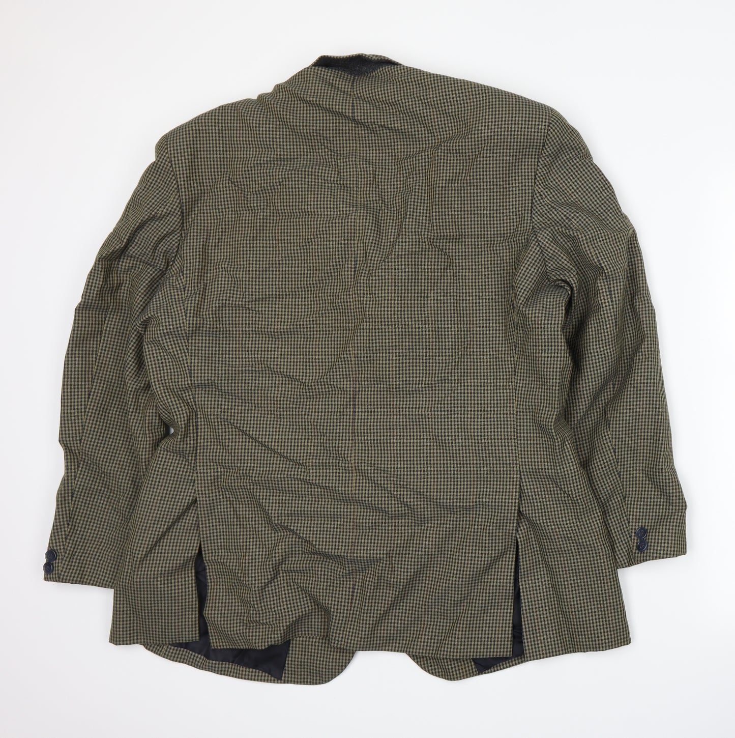 Preworn Mens Beige Houndstooth  Jacket Suit Jacket Size XL