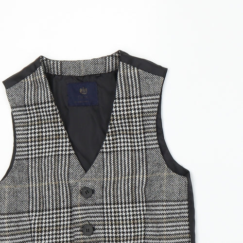 NEXT Boys Grey Plaid  Jacket Waistcoat Size 5 Years
