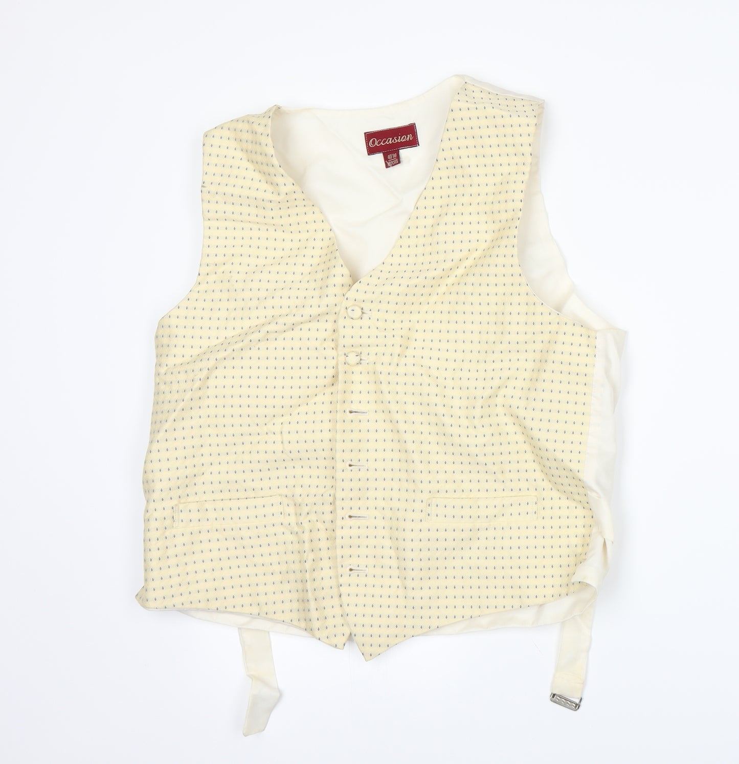 Occasions Mens Gold   Jacket Suit Waistcoat Size L