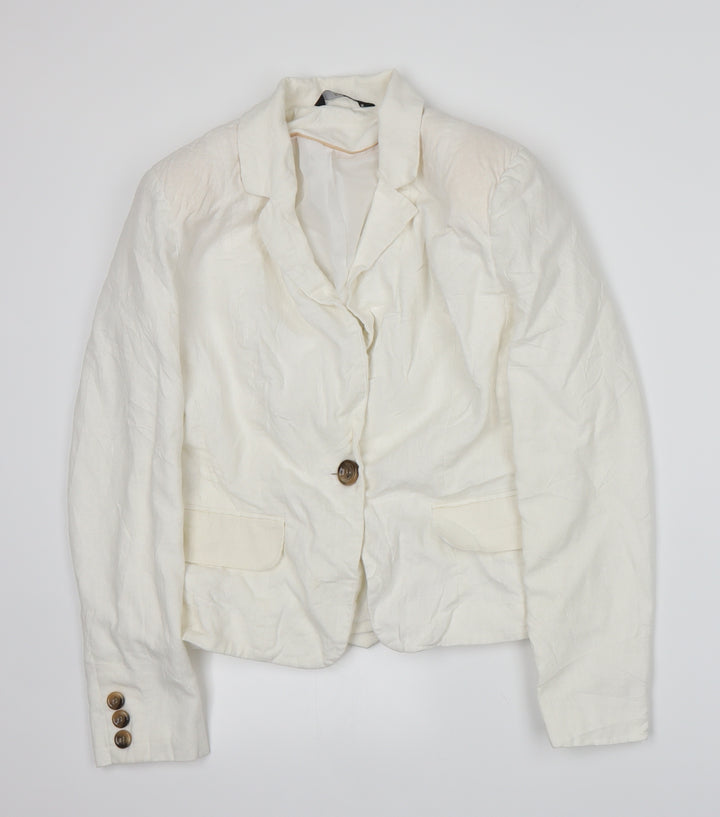 F&F Womens White Jacket Suit Jacket Size 14