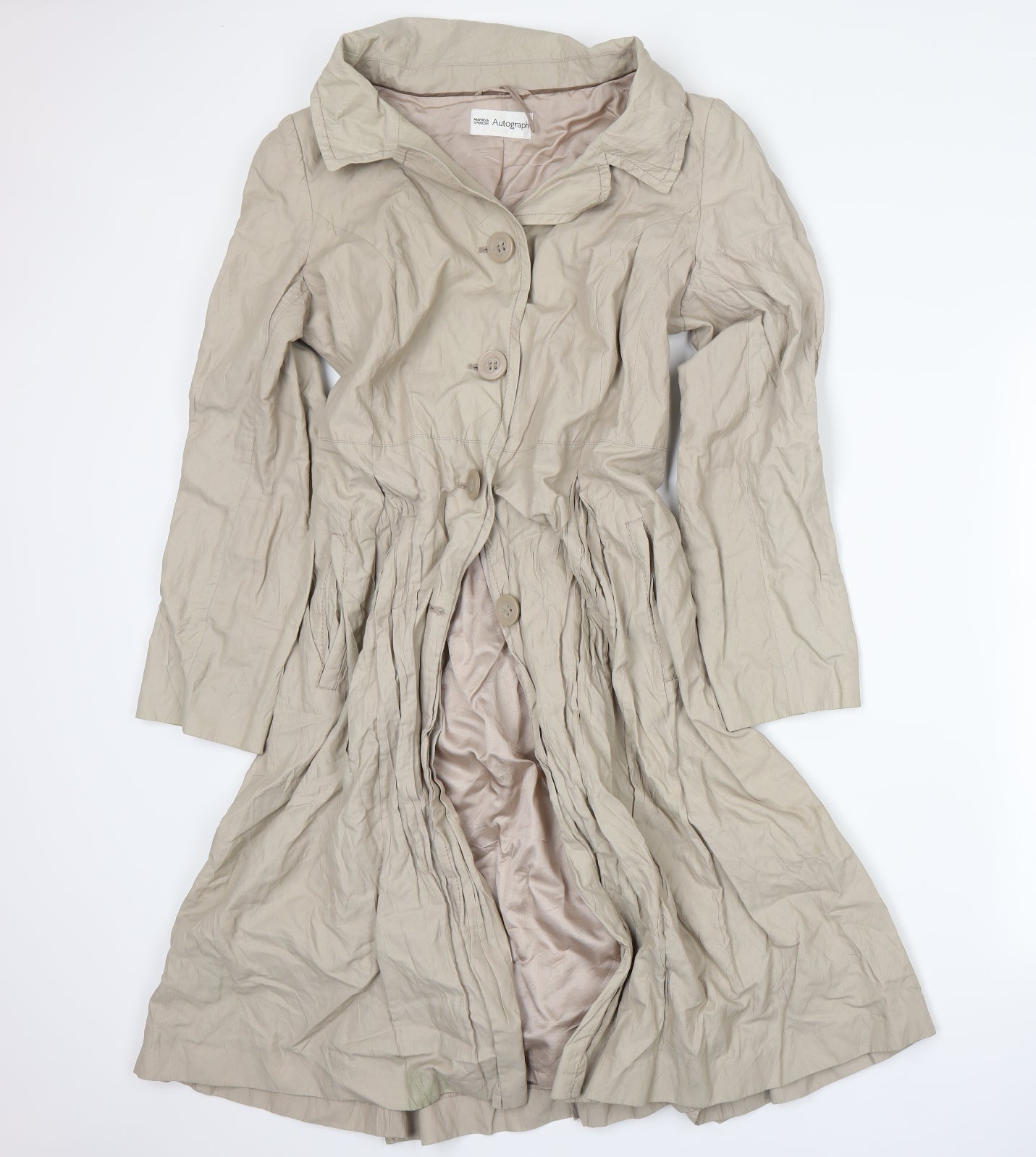 Marks and Spencer Womens Beige   Trench Coat Coat Size 14