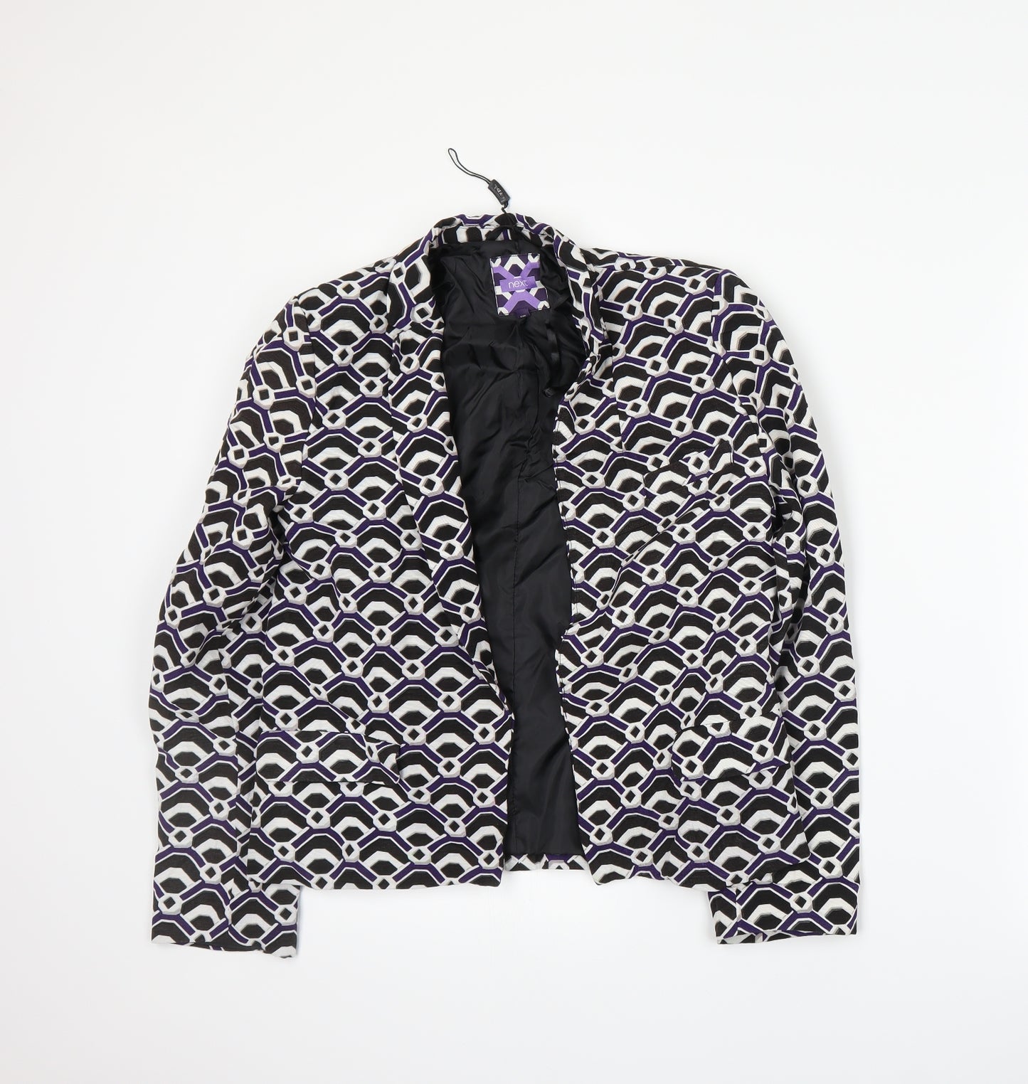 NEXT Womens Purple Geometric  Jacket Suit Jacket Size 8