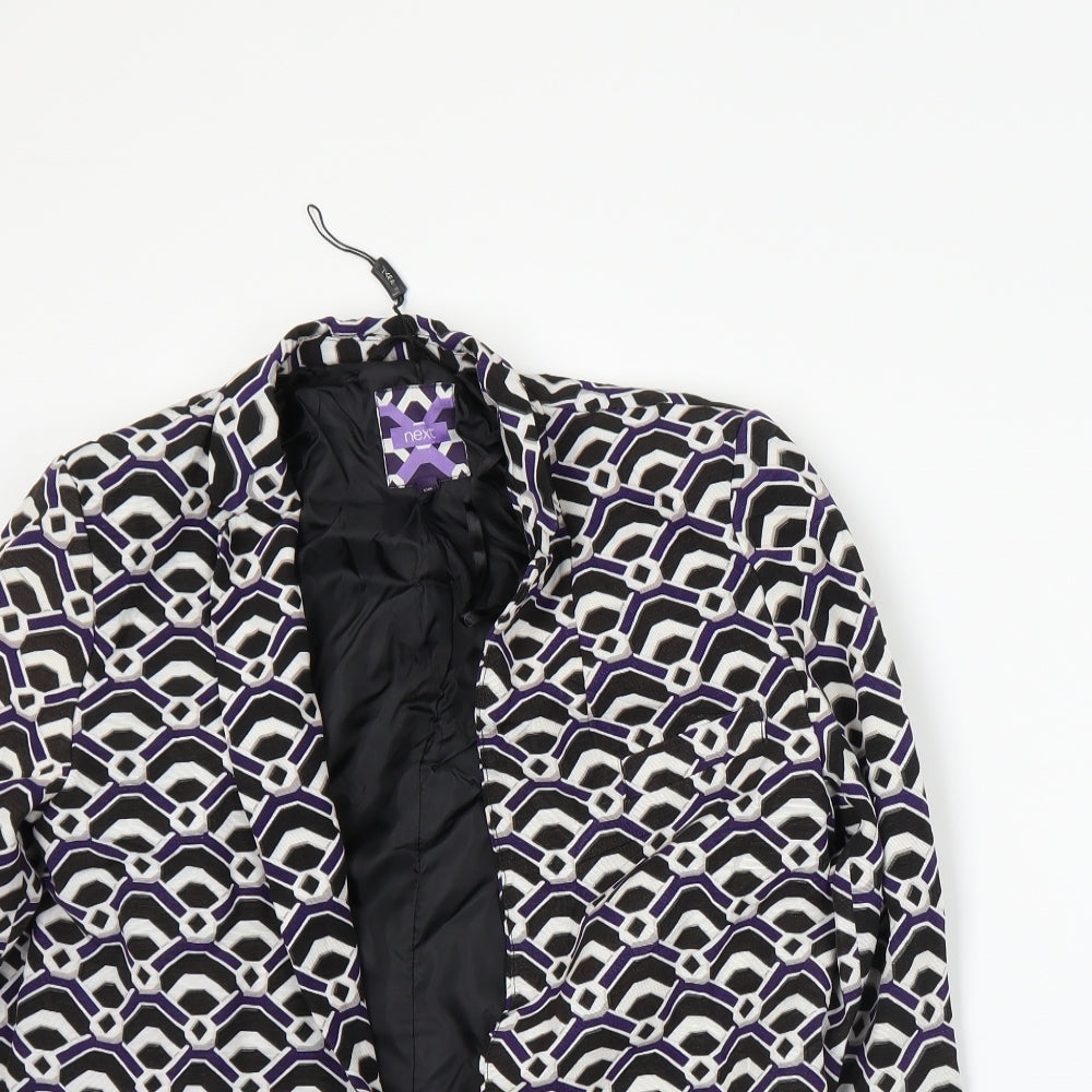NEXT Womens Purple Geometric  Jacket Suit Jacket Size 8