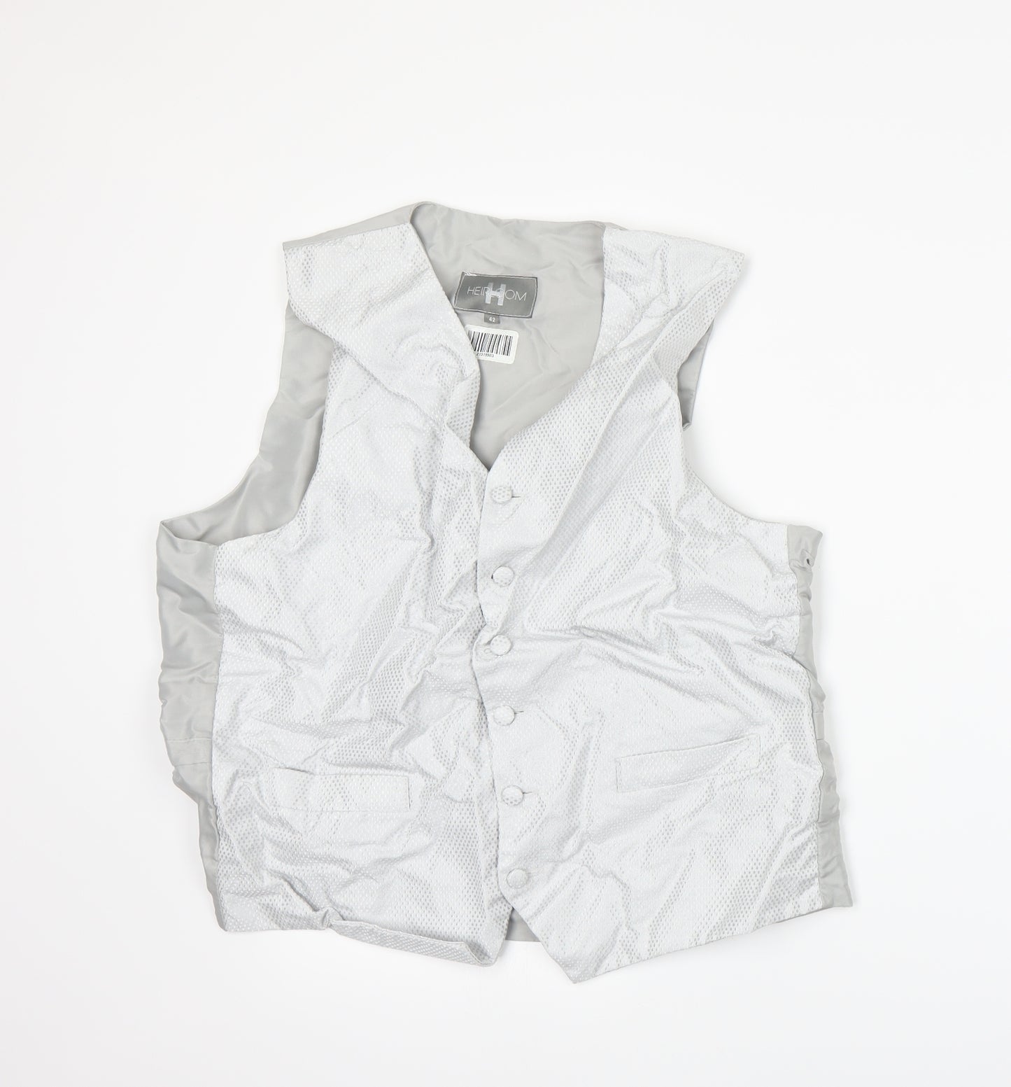 Heirloom Mens Silver   Jacket Suit Waistcoat Size L