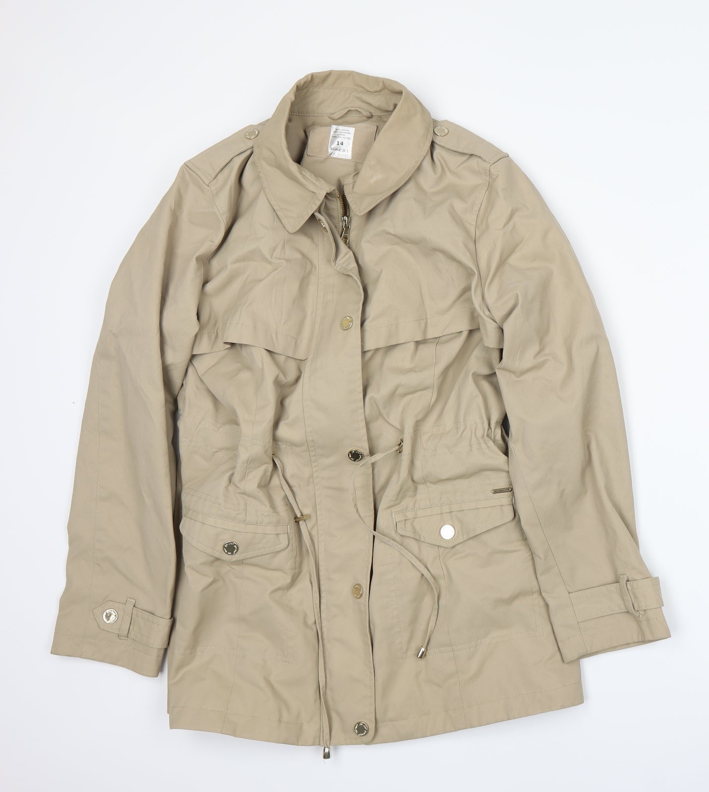 Per Una Womens Beige   Trench Coat Coat Size 14