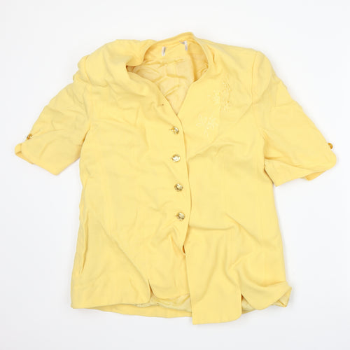 Crepe Couture Womens Yellow   Jacket Suit Jacket Size 10