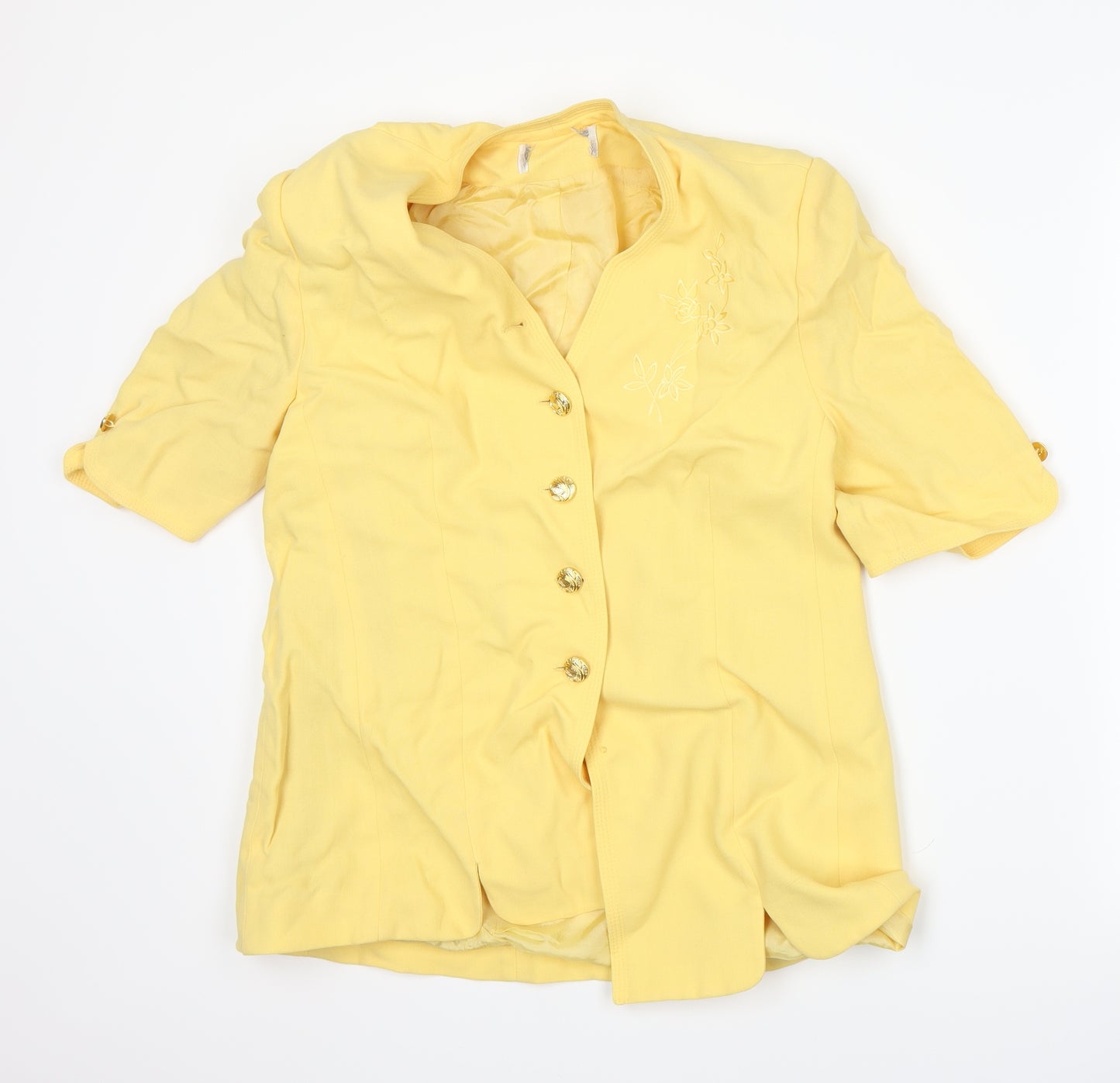 Crepe Couture Womens Yellow   Jacket Suit Jacket Size 10