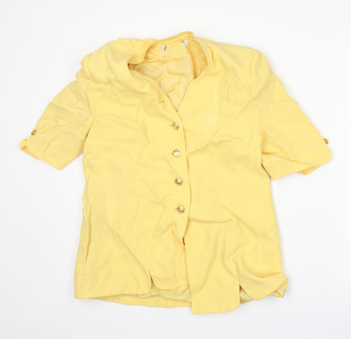 Crepe Couture Womens Yellow   Jacket Suit Jacket Size 10