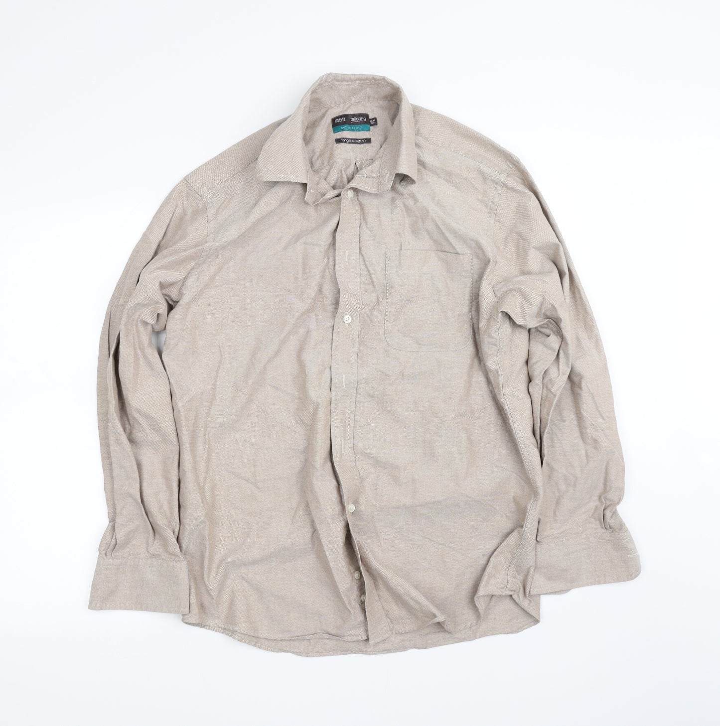 NEXT Mens Brown    Button-Up Size 15