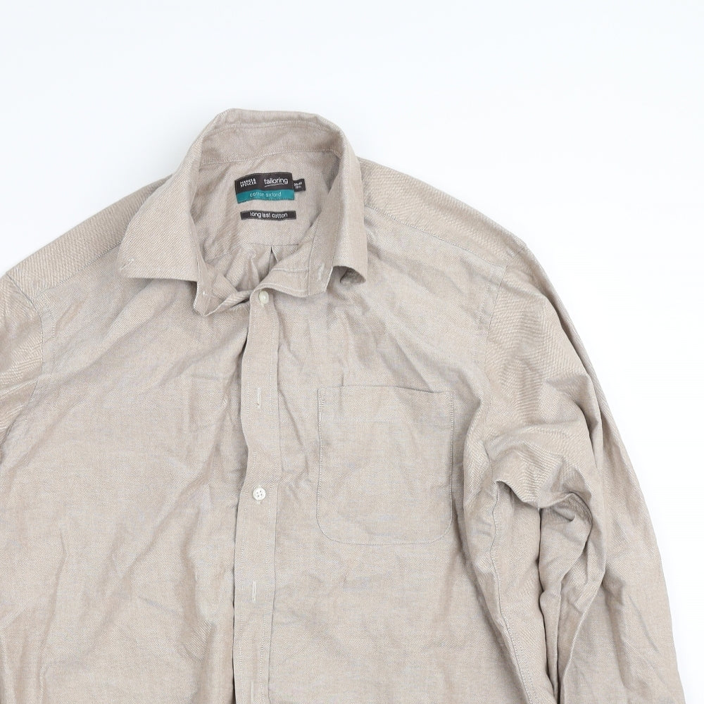 NEXT Mens Brown    Button-Up Size 15