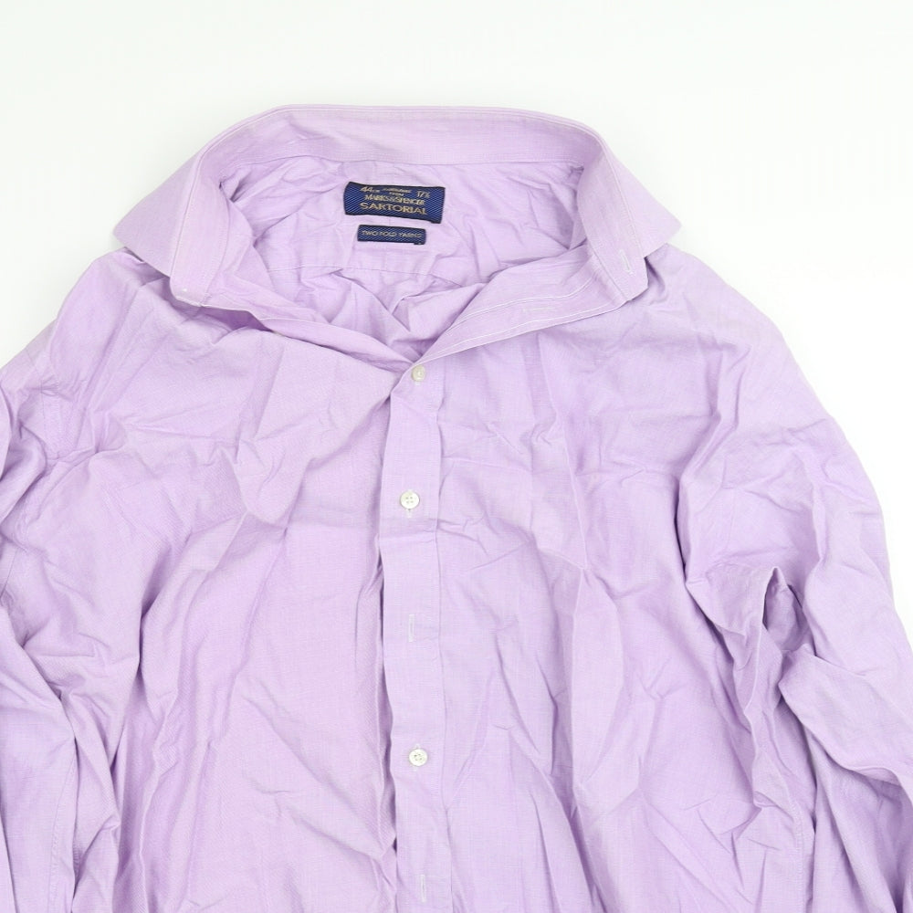 Sartorial Mens Purple    Button-Up Size 17