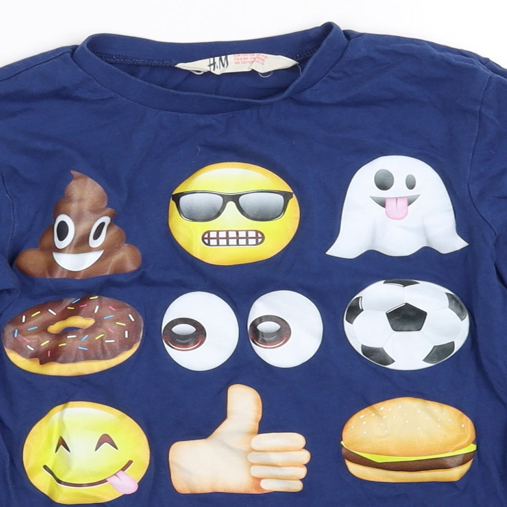 H&M Boys Blue   Basic T-Shirt Size 7-8 Years