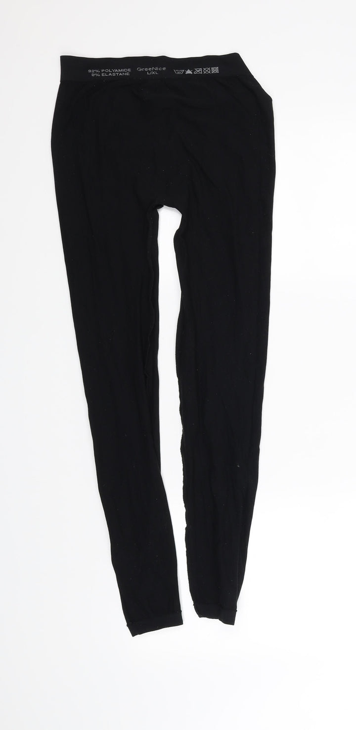 greenice Womens Black Leggings Size L L27 in