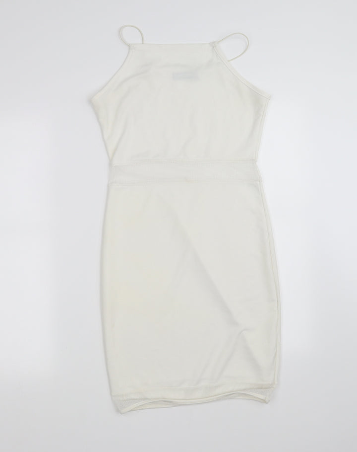 Missguided Womens White   Fit & Flare  Size 10