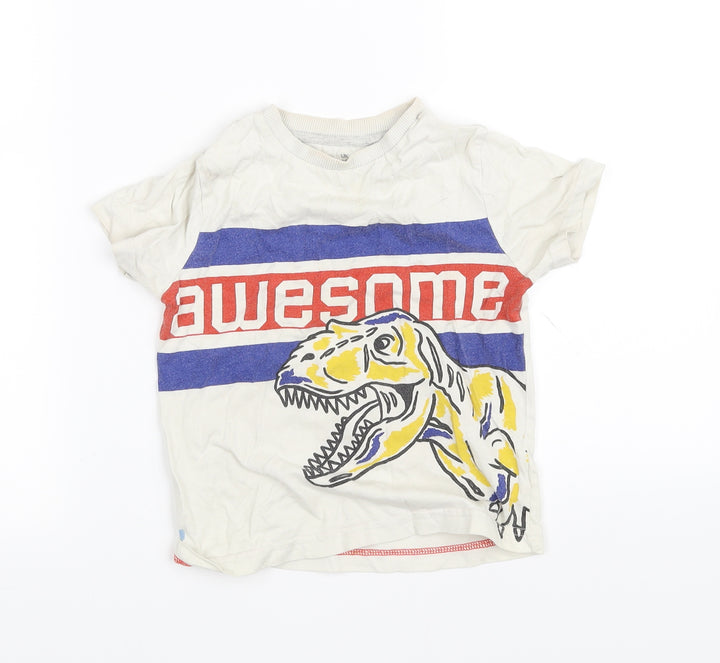 Awesome Girls White Basic T-Shirt Size 3-4 Years